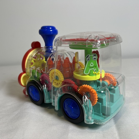 Light Up Moving Train Toy W Sound Electric Transparent Gear Sensory Tested Works - Picture 5 of 12